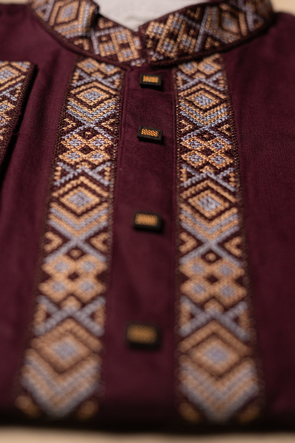Deep Plum  Embroidered Panjabi