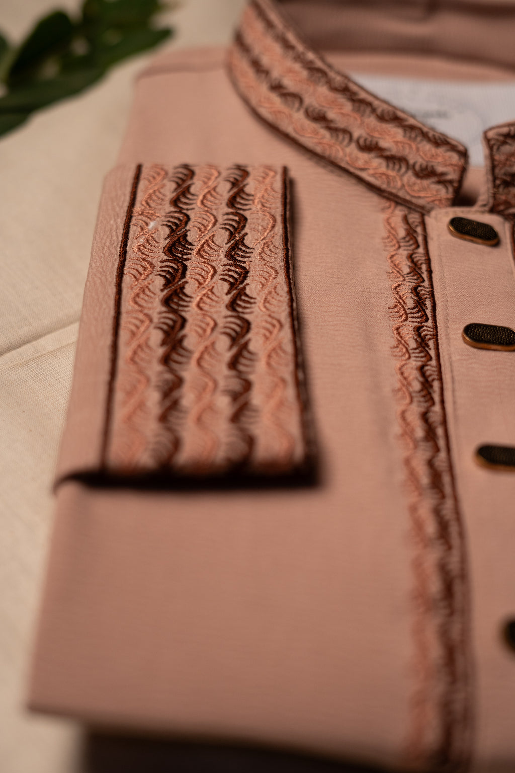 Rose-Dust Textured Panjabi