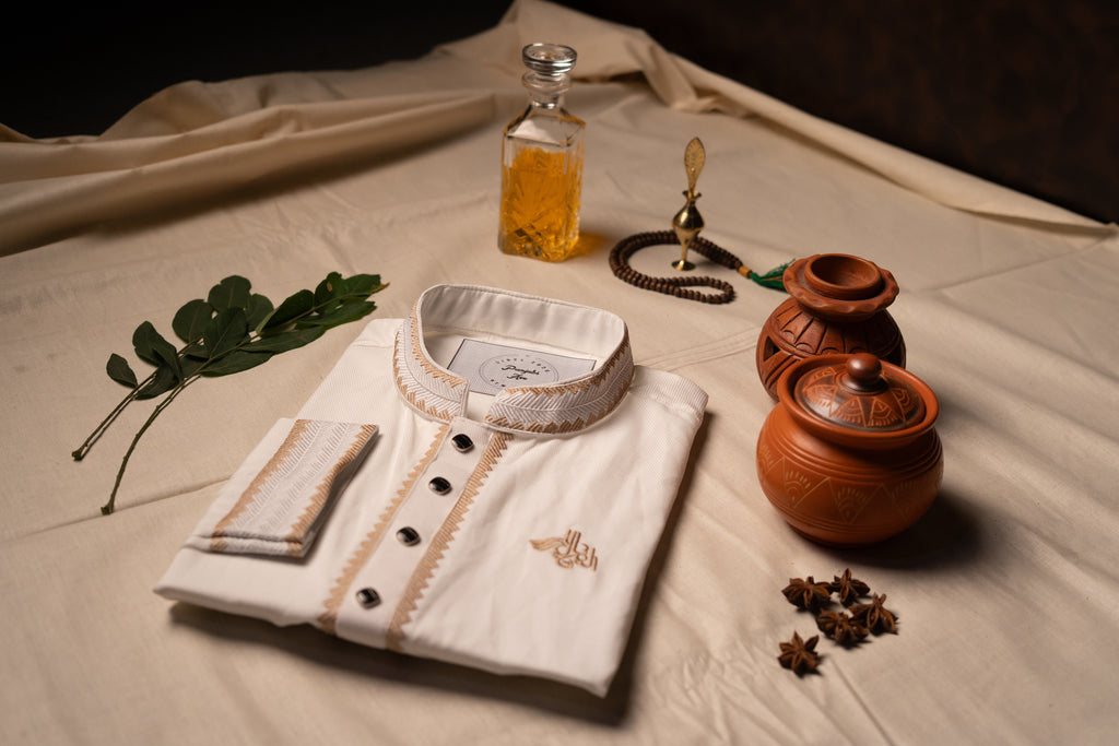 The Ivory Chevron Embroidered Panjabi