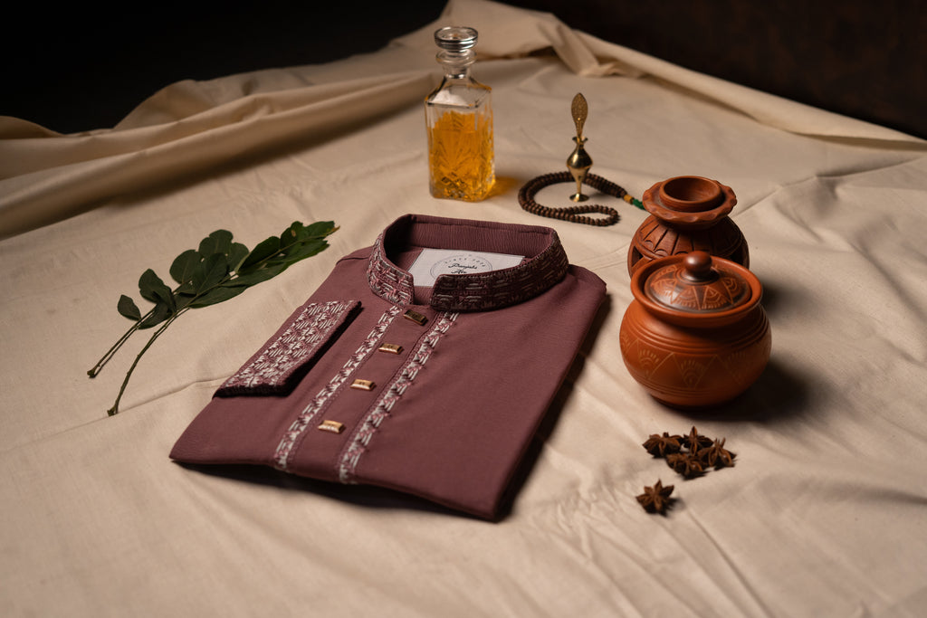 Fashion Elegant Plum Panjabi