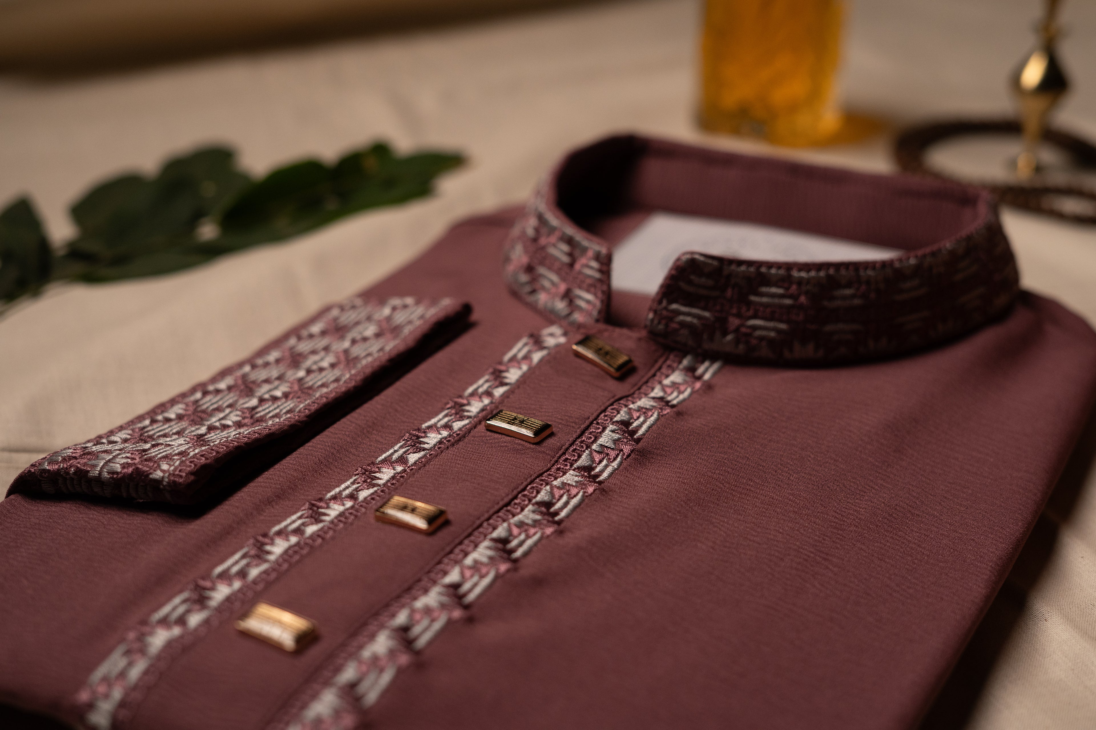 Fashion Elegant Plum Panjabi