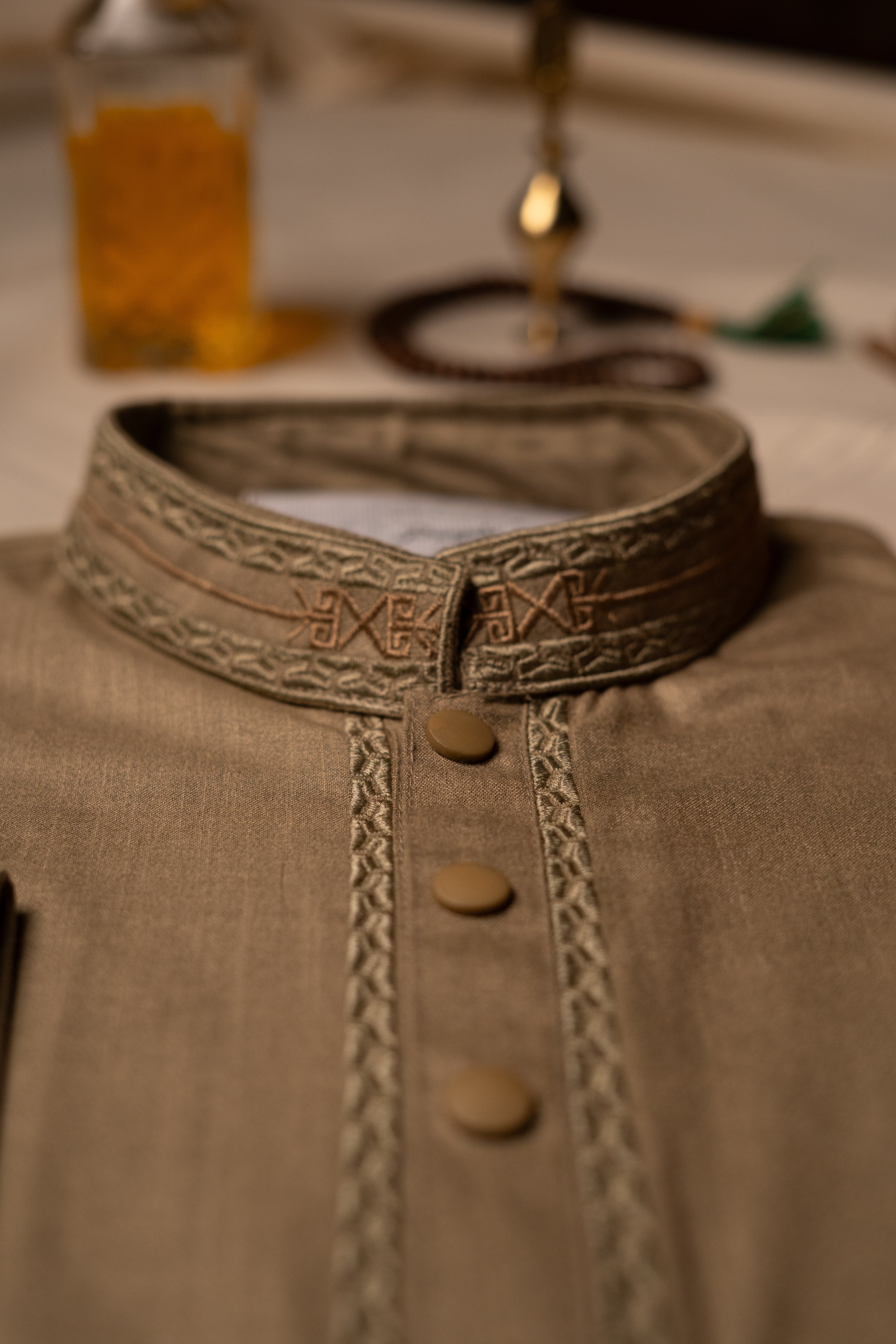 The Earth-Tone Embroidered Panjabi