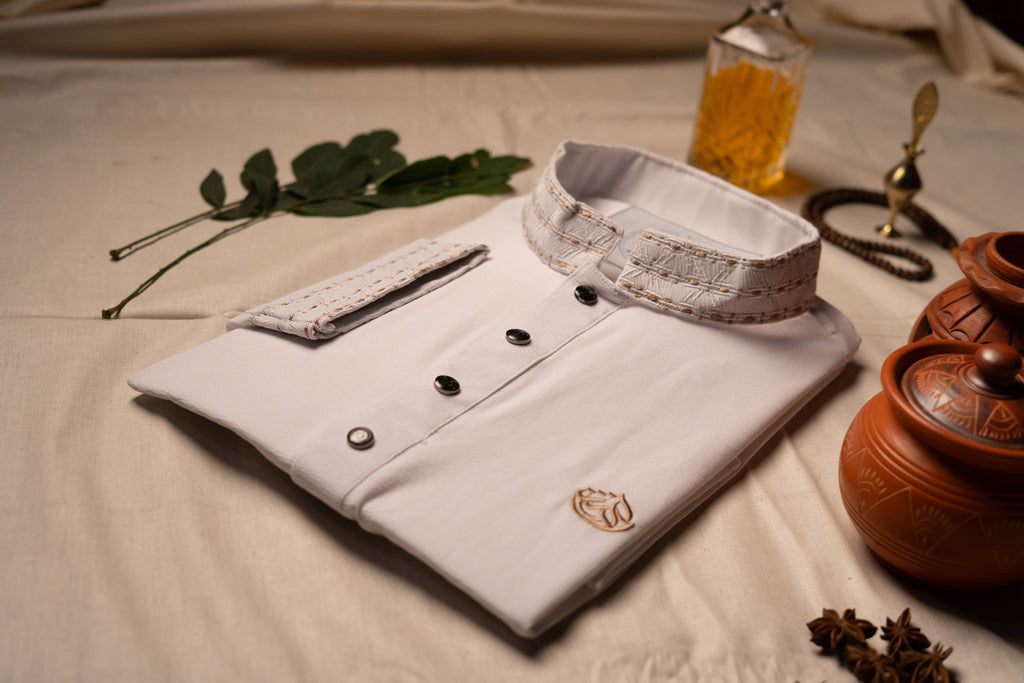 Classic White & Gold Panjabi