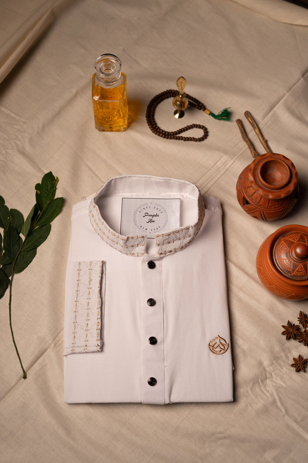 Classic White & Gold Panjabi