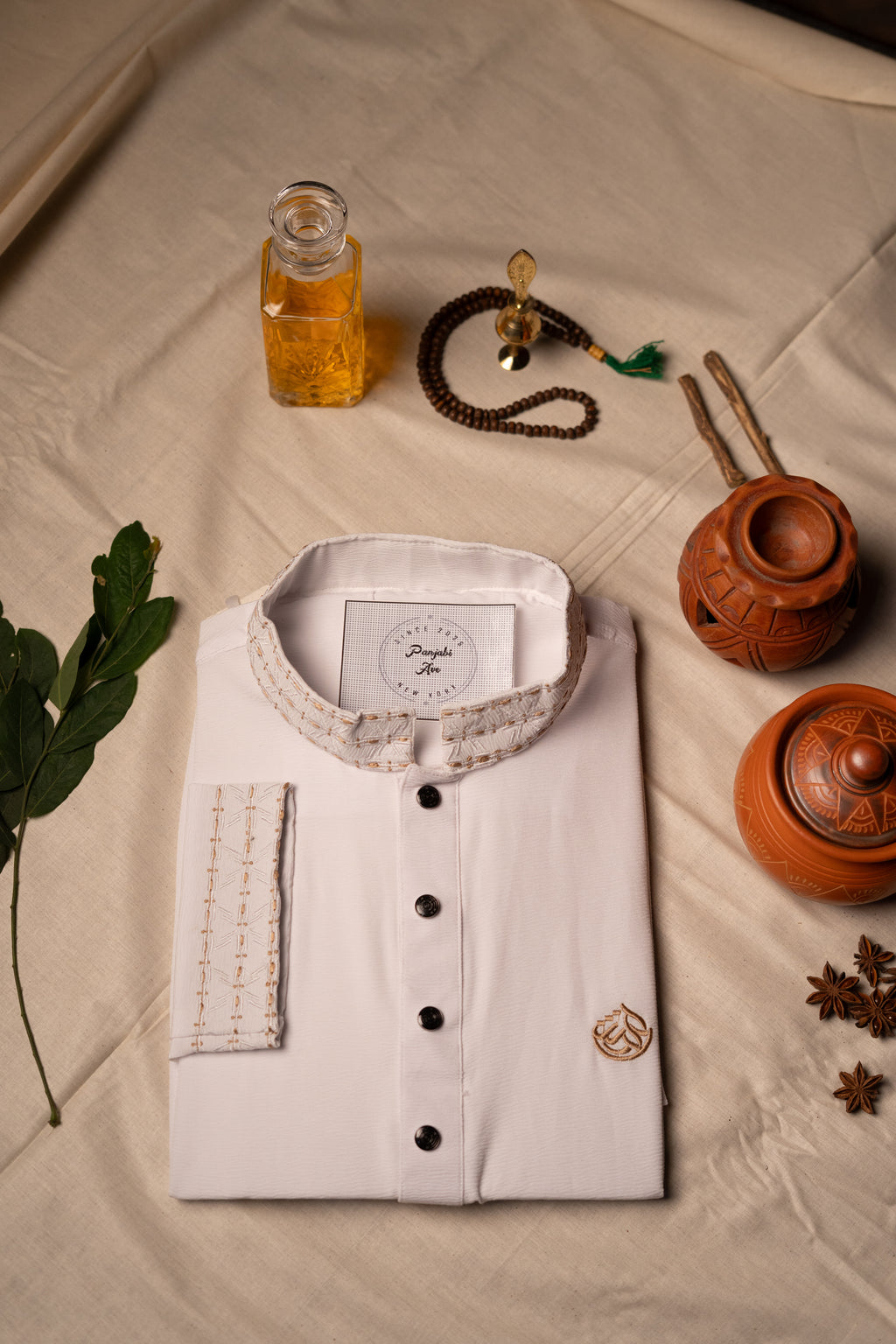 Classic White & Gold Panjabi