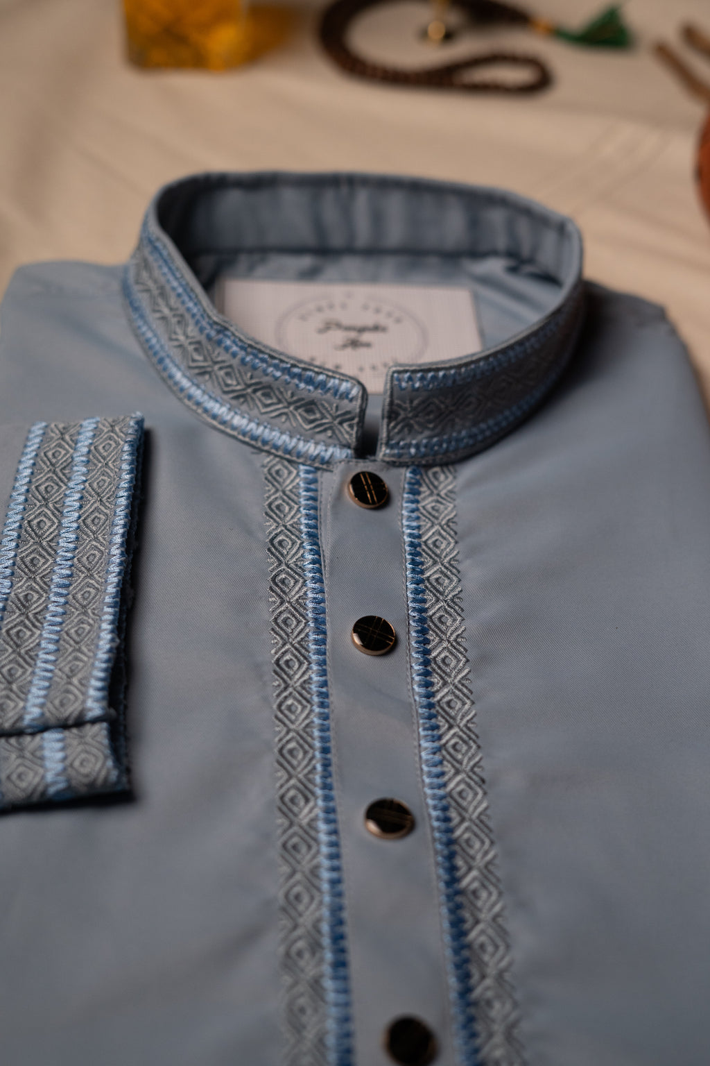 Light Blue Geometric Panjabi