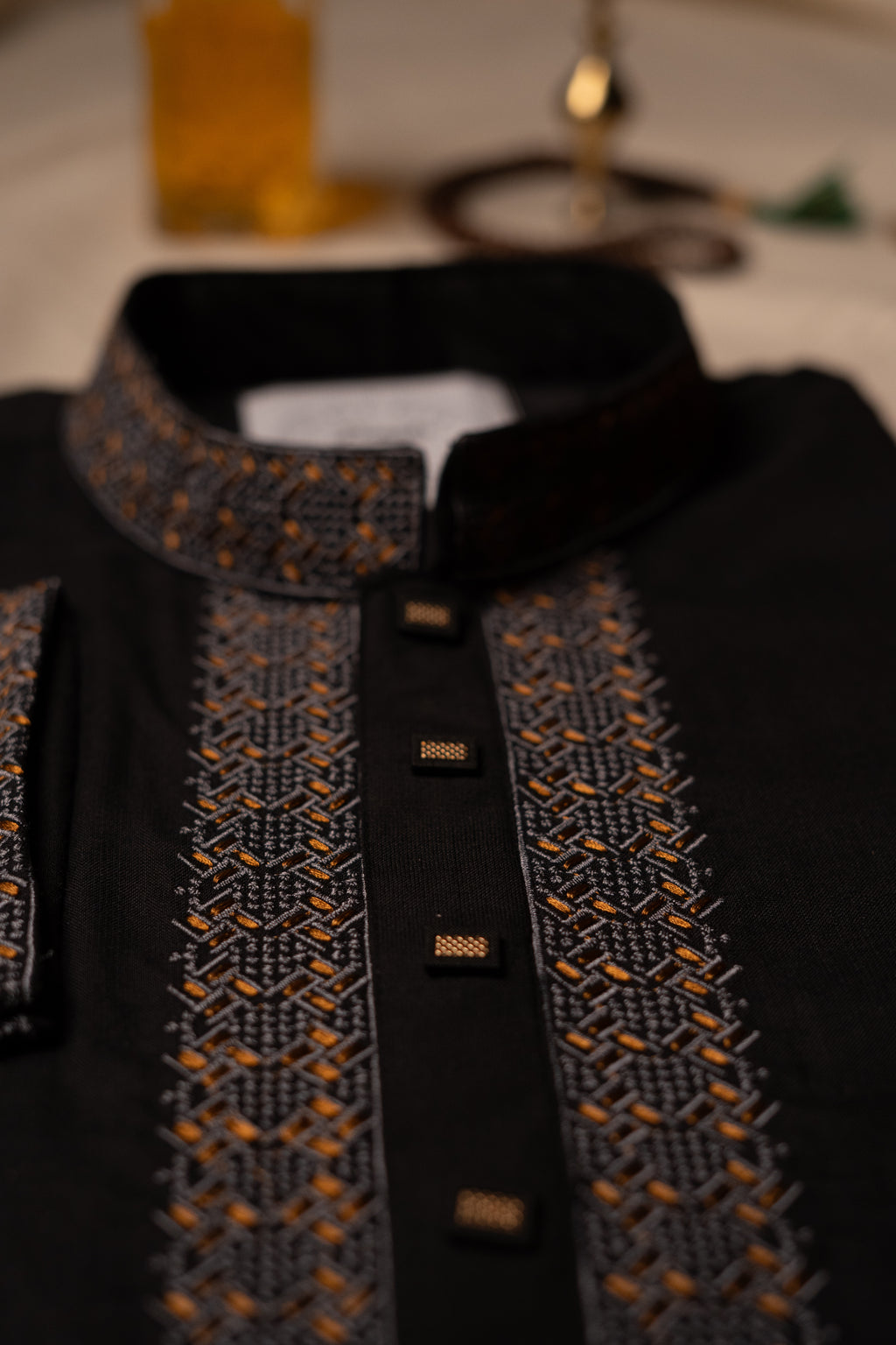Premium Black Designer Panjabi