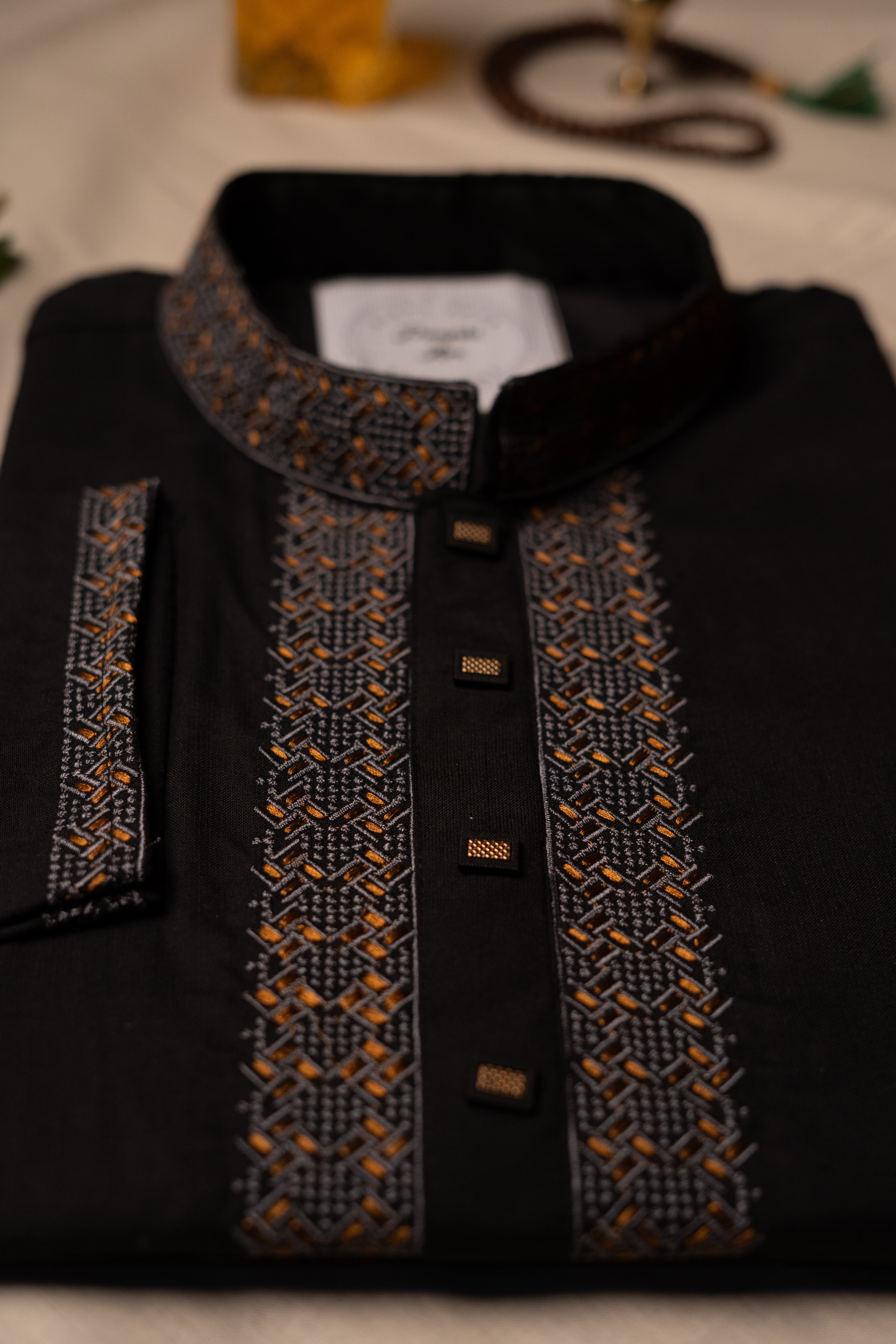 Premium Black Designer Panjabi