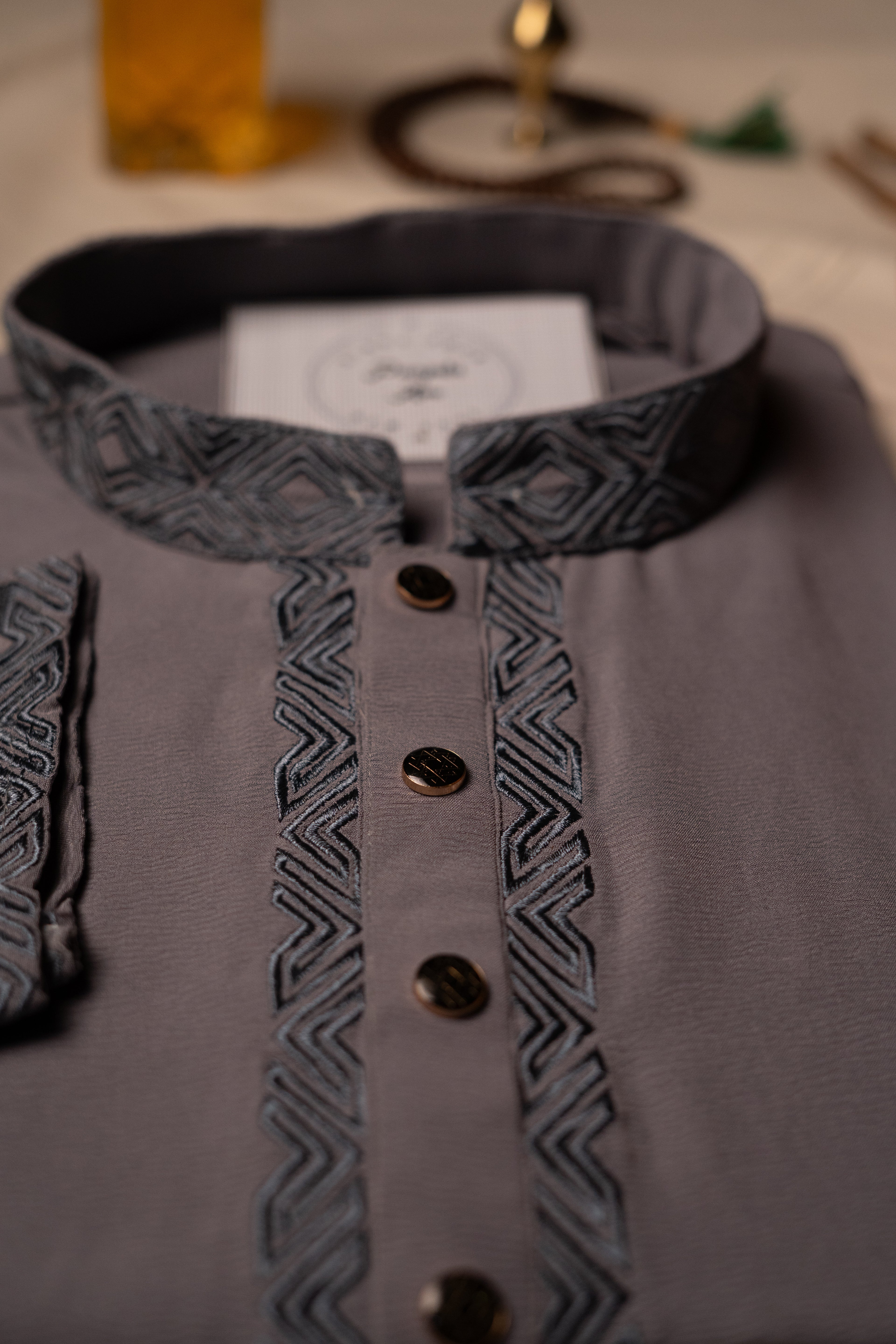 Slate Blue Zigzag Panjabi