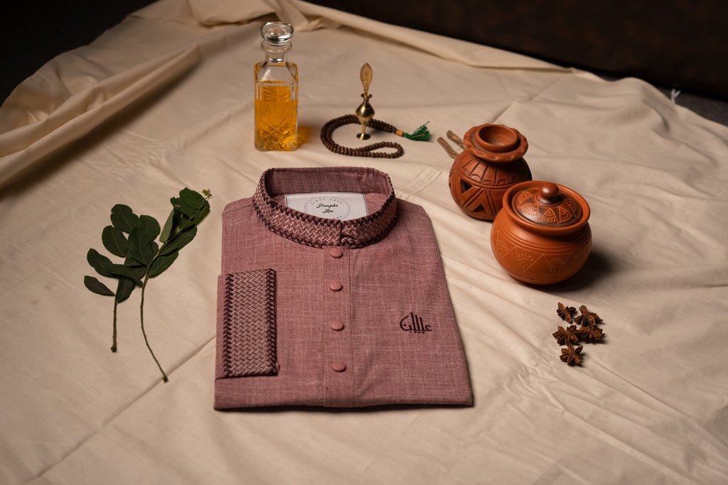 Textured Rose Panjabi