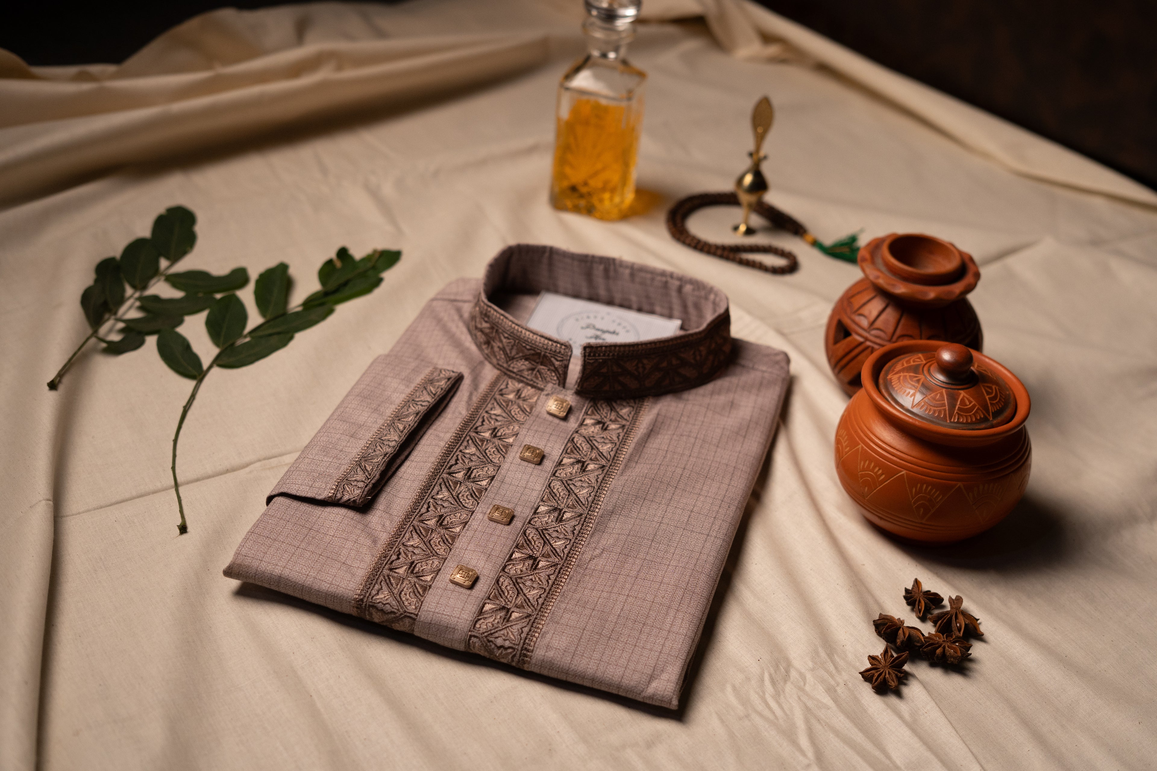 The Sovereign Geometric Embroidered Panjabi