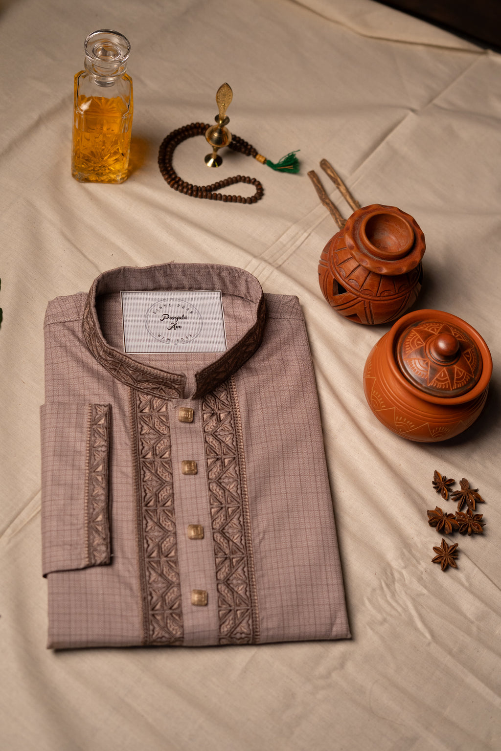 The Sovereign Geometric Embroidered Panjabi