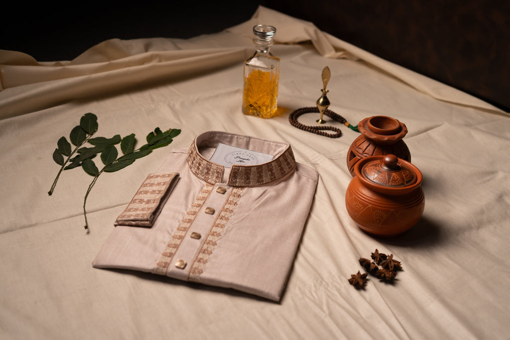 Desert Sand Embroidered Panjabi