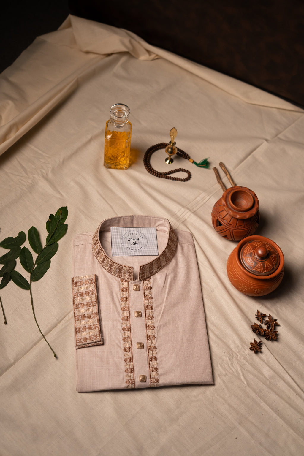 Desert Sand Embroidered Panjabi