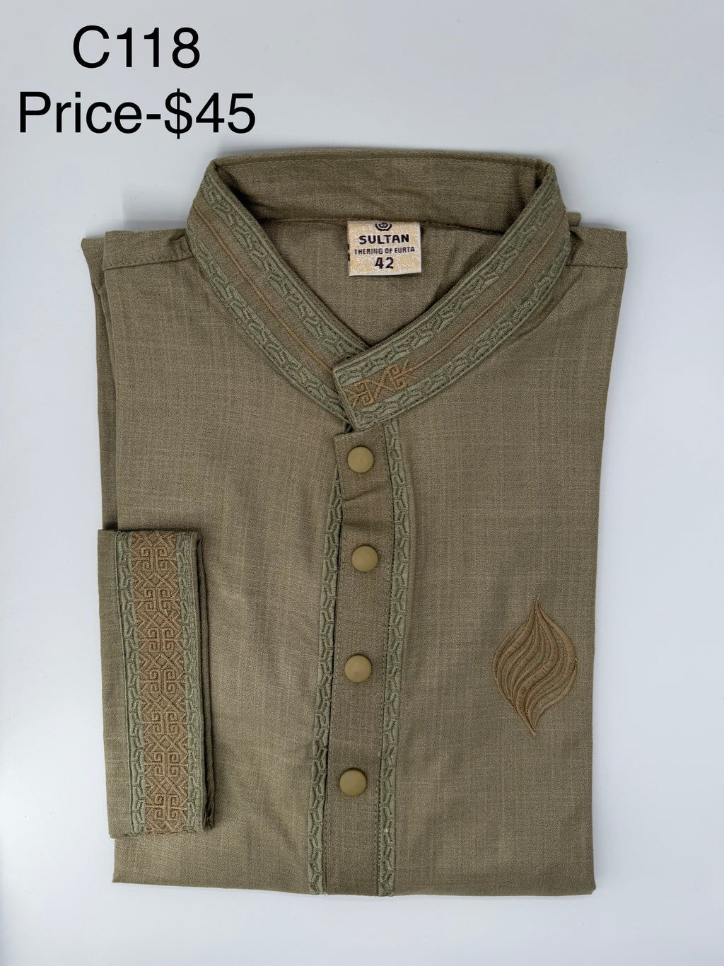 The Earth-Tone Embroidered Panjabi