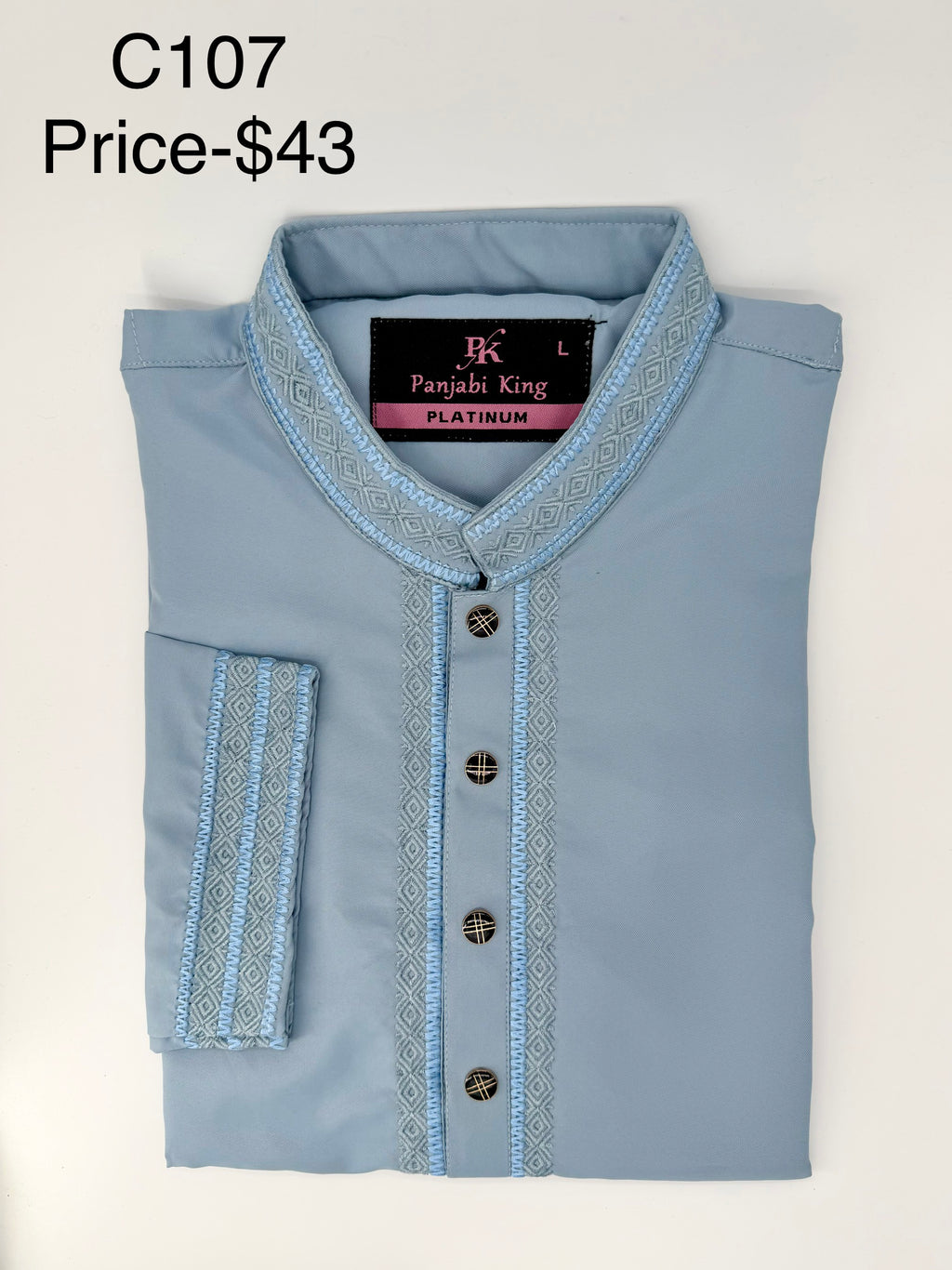 Light Blue Geometric Panjabi