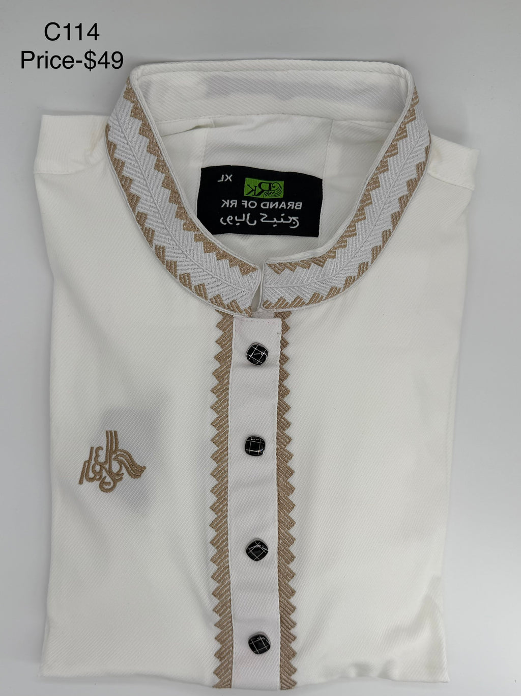 The Ivory Chevron Embroidered Panjabi