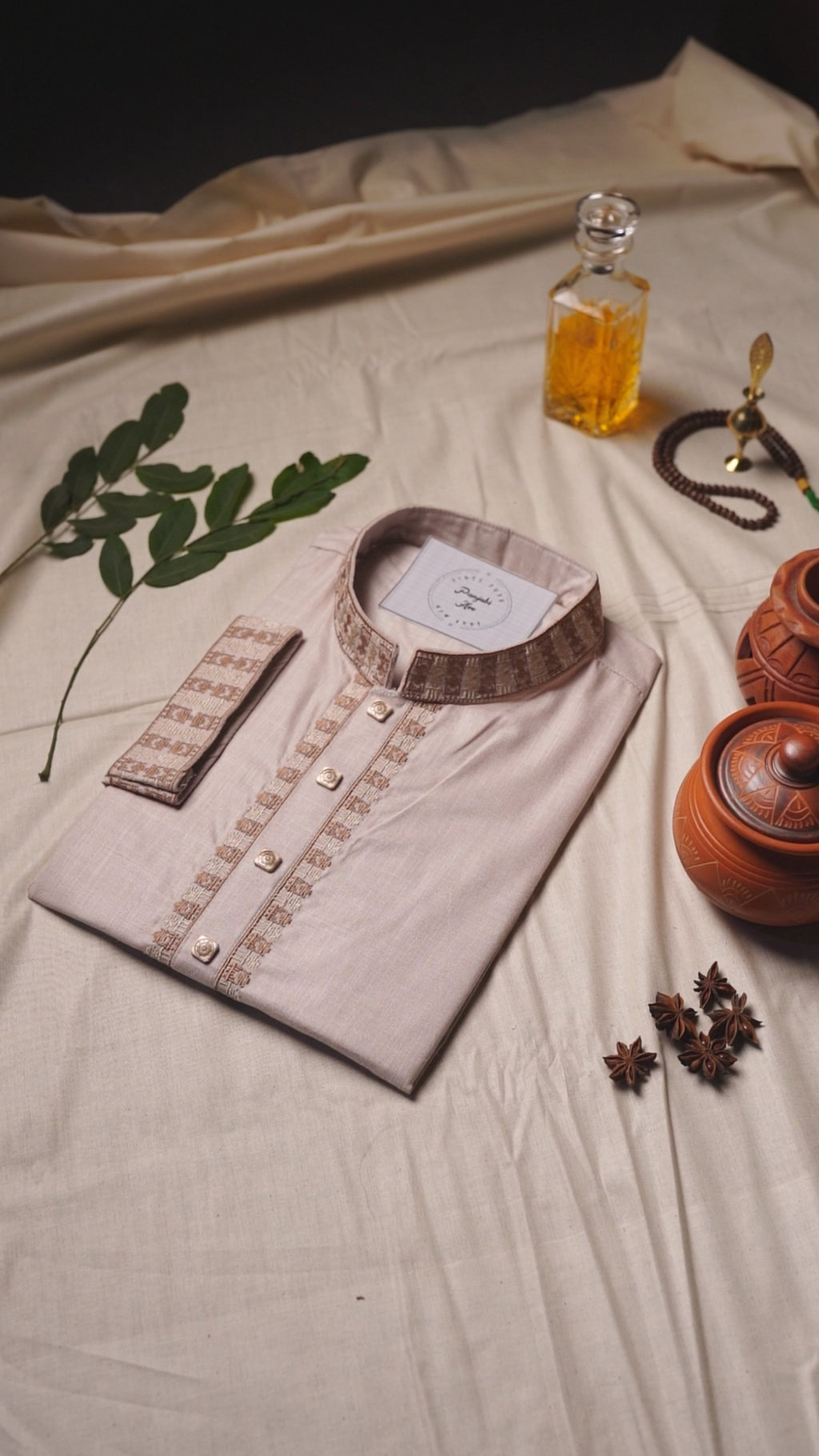 Desert Sand Embroidered Panjabi
