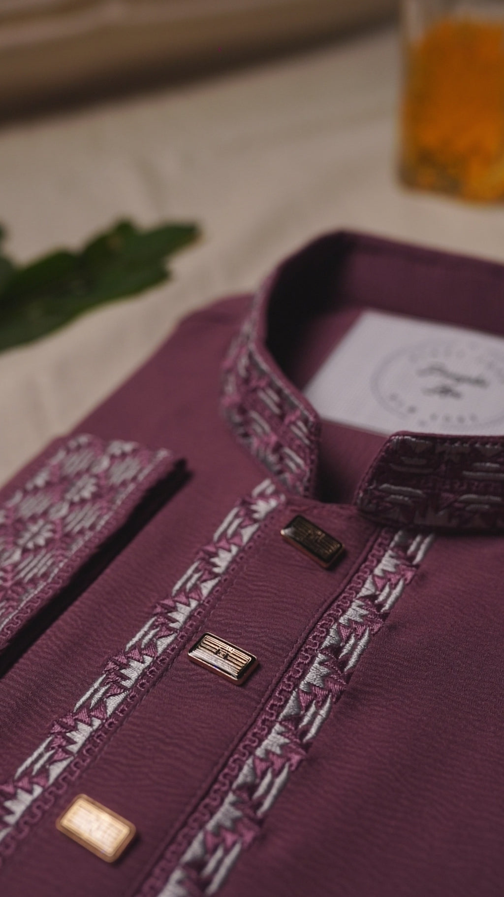 Fashion Elegant Plum Panjabi