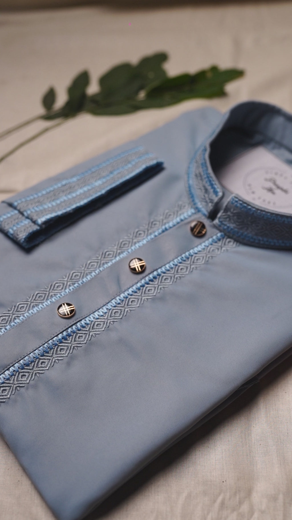 Light Blue Geometric Panjabi