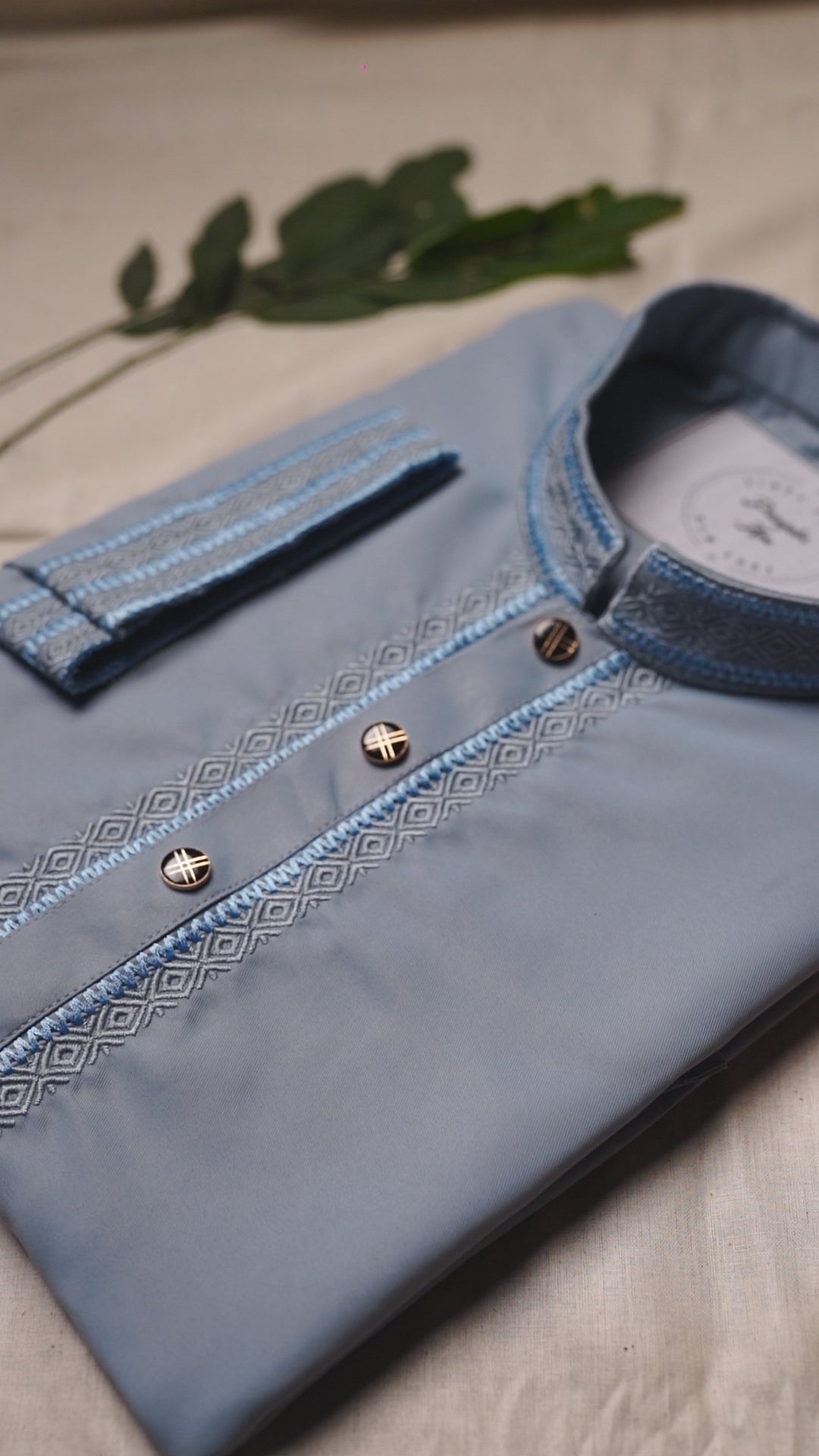 Light Blue Geometric Panjabi